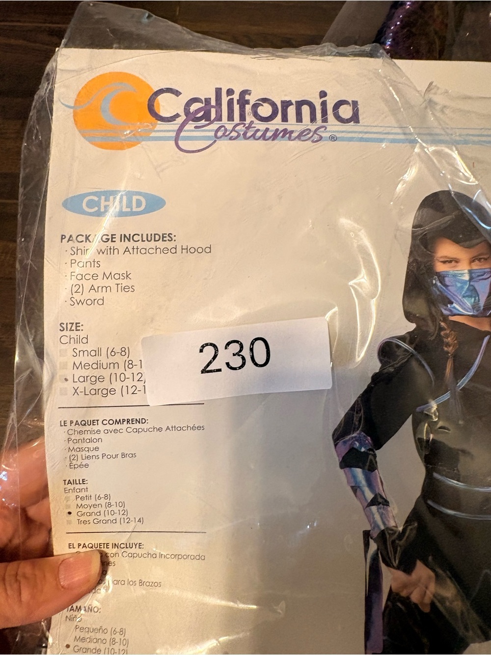 California Costumes Child Black and Purple Ninja Costume 10-12